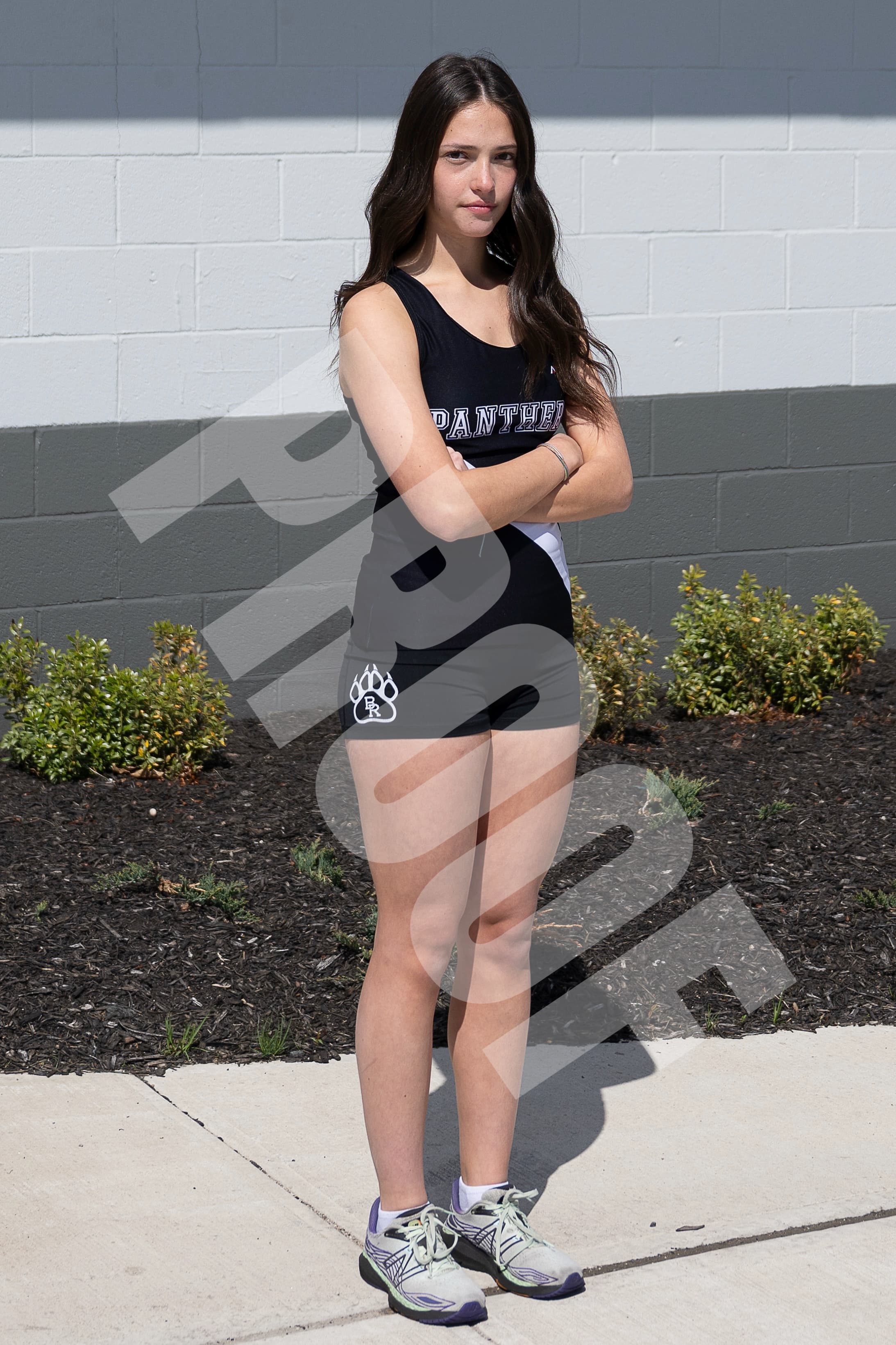 Athlete in competition stance