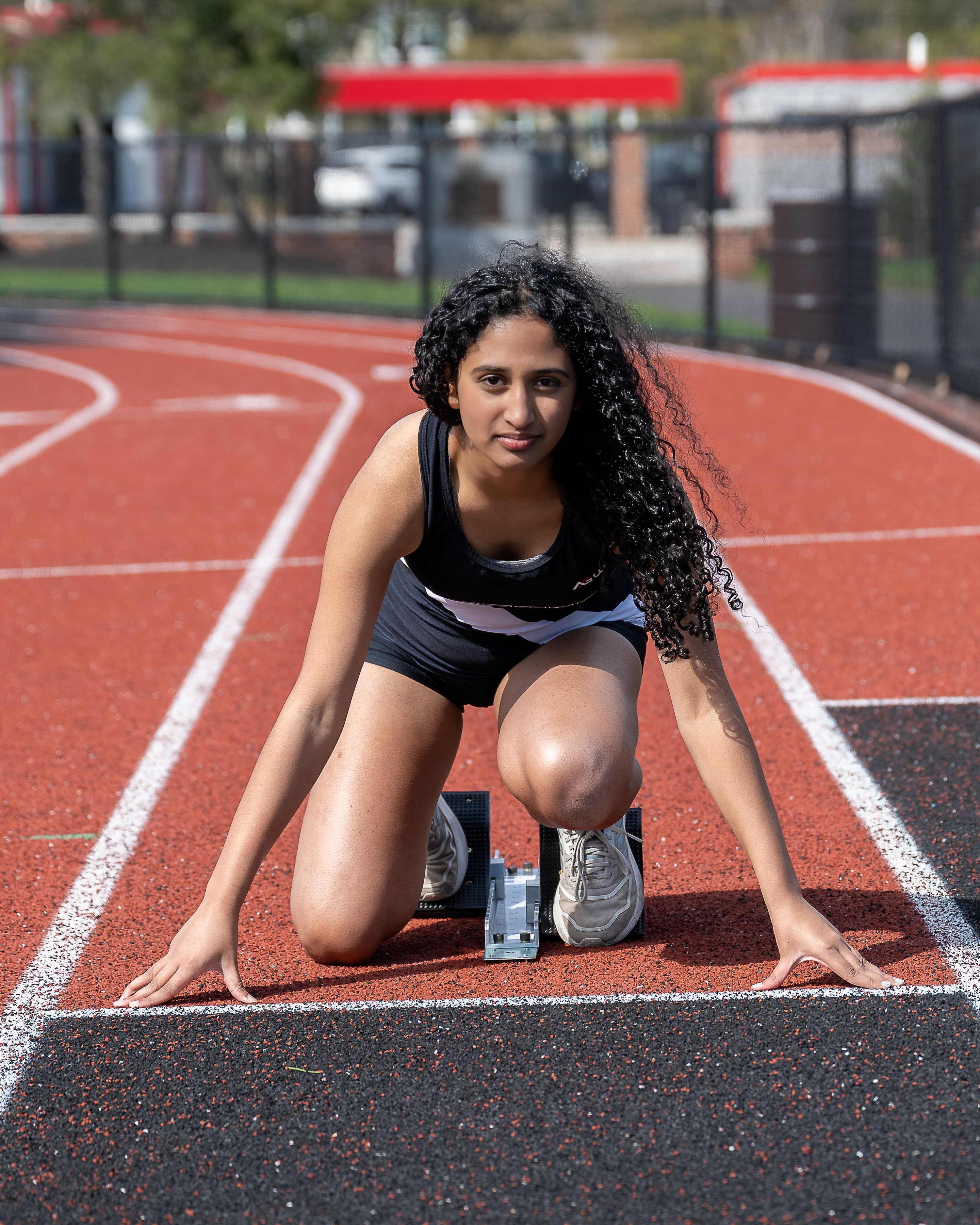 Sprint action on the track