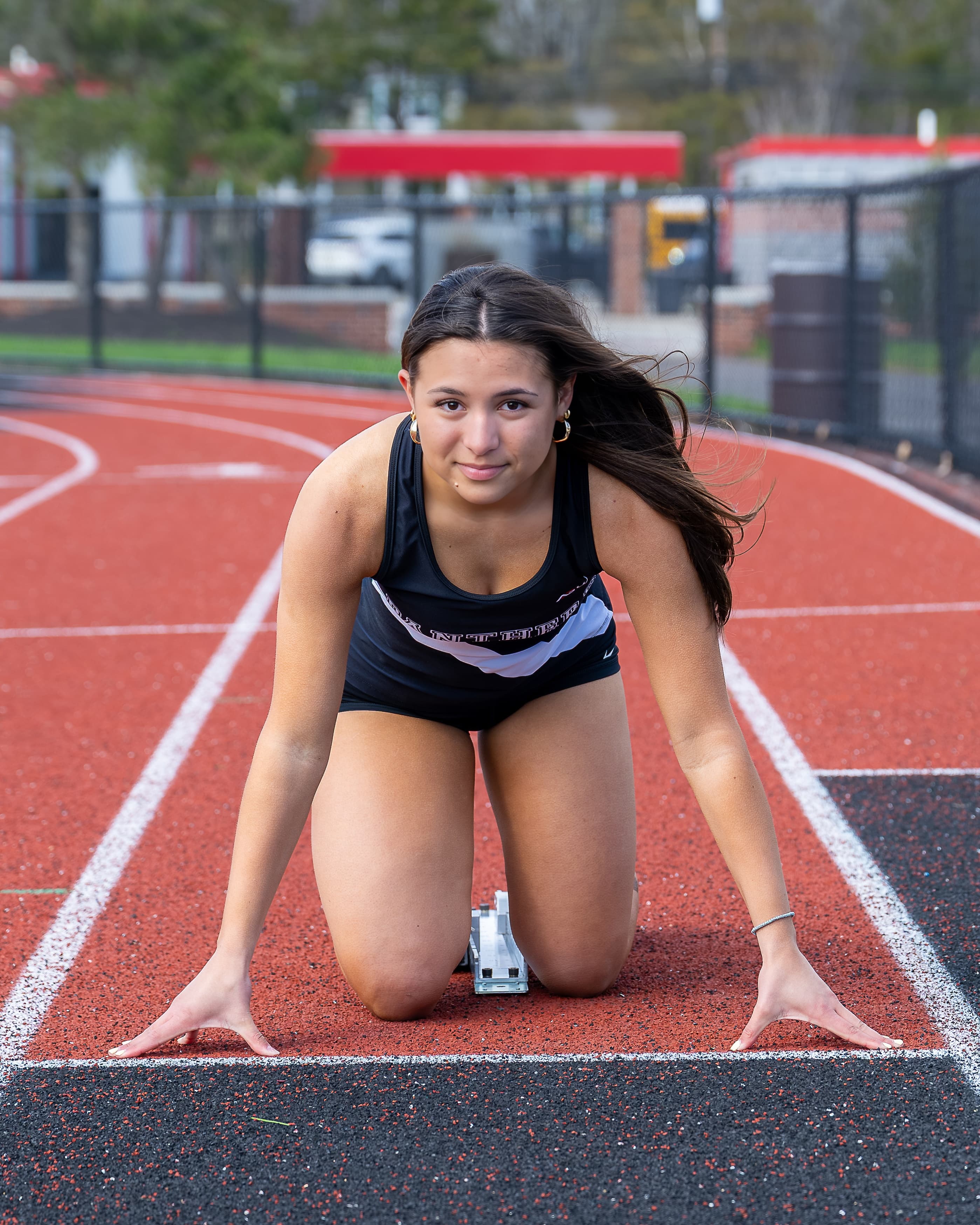 Athlete giving everything at the finish